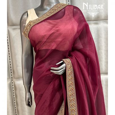 Ruby Organza Saree