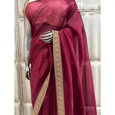 Ruby Organza Saree