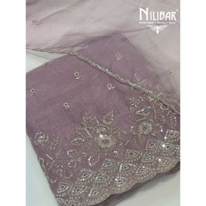 Lilac Organza Unstitched Suit