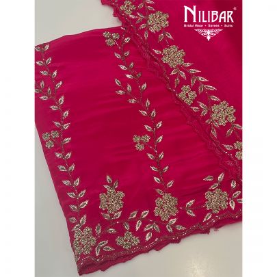 Hot Pink Crepe Unstitched Suit