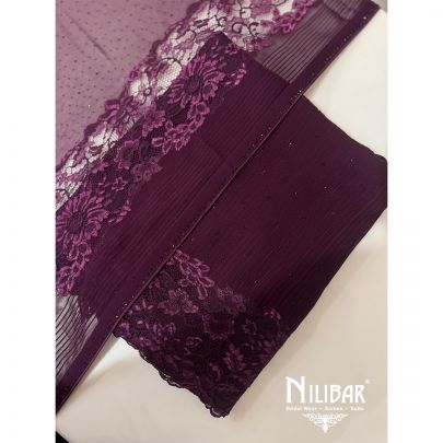 Violet Georgette Unstitched Suit