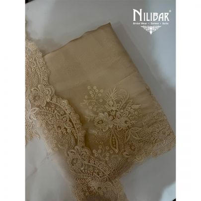 Ivory Organza Unstitched Suit