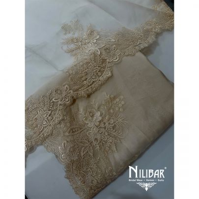 Ivory Organza Unstitched Suit