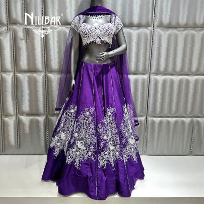Purple Silk Lehenga