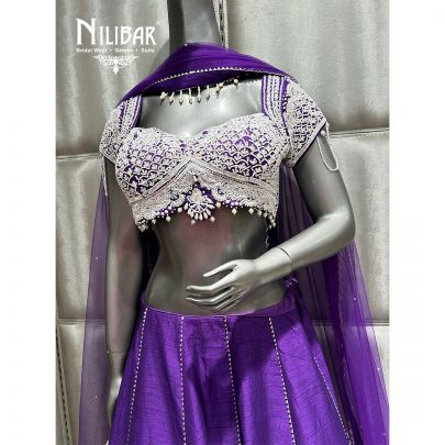 Purple Silk Lehenga