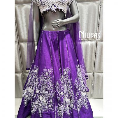 Purple Silk Lehenga
