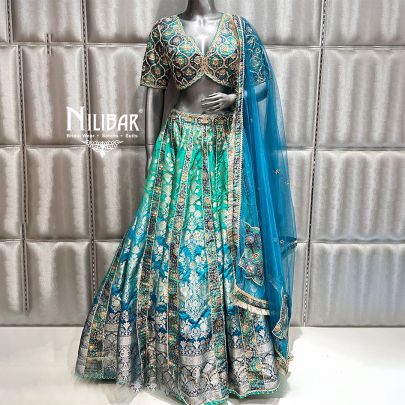 Multicolor Silk Lehenga