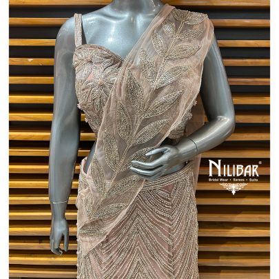 Rose Gold & Pink Net Lehenga