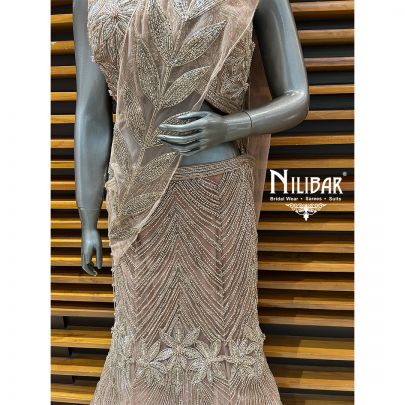 Rose Gold & Pink Net Lehenga
