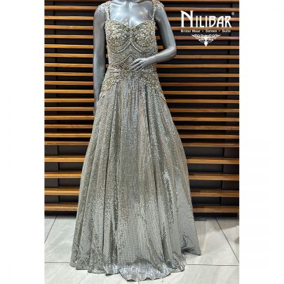 Mehandi Green Net Gown