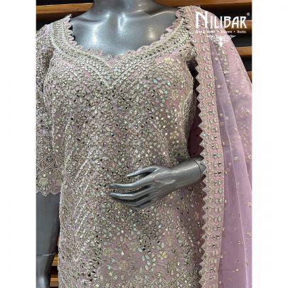Lilac Silk Flared Palazzo Suit