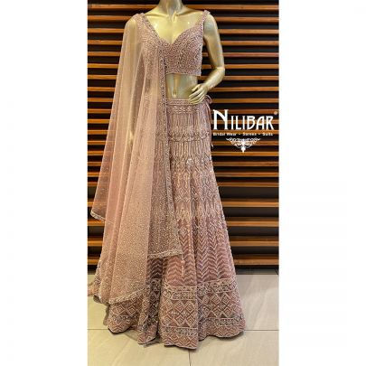 Lilac Net Reception Lehenga