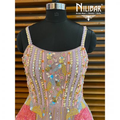 Pink Net Short Dress