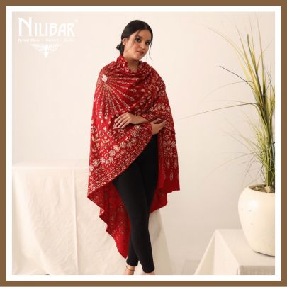 Scarlet Red Pure Pashmina Shawl