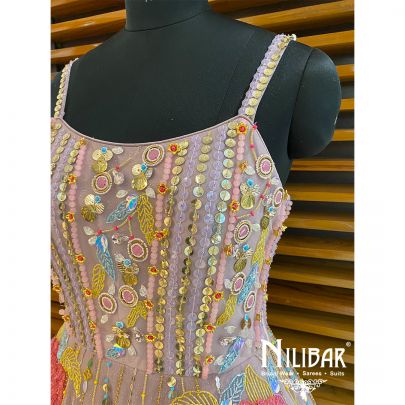 Pink Net Short Dress