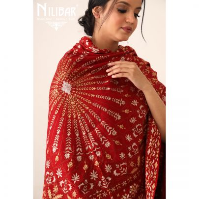 Scarlet Red Pure Pashmina Shawl
