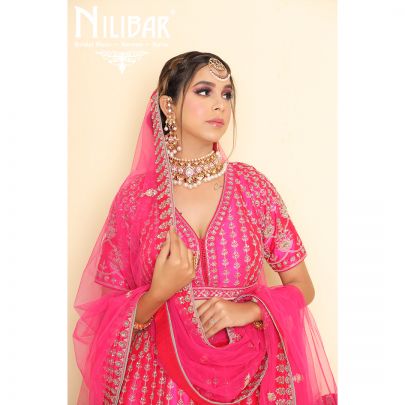 Rani Pink Silk Bridal Lehenga