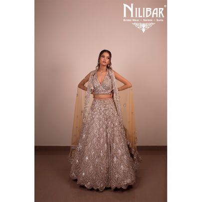 Silver Net Lehenga