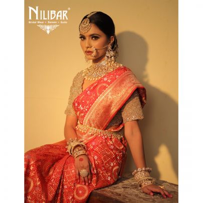 Red Silk Pure Banarasi Saree
