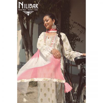 Coconut White Cotton Kurti Set