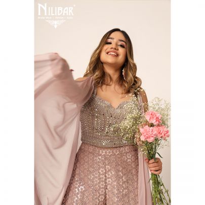 Mauve Georgette Palazzo Set