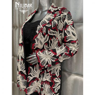 Black Silk Embroidered Co-ord Set