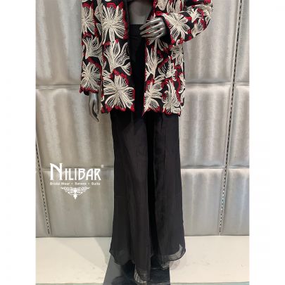 Black Silk Embroidered Co-ord Set