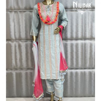 Sky Blue Cotton Suit