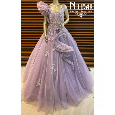 Pastel Purple Net Gown
