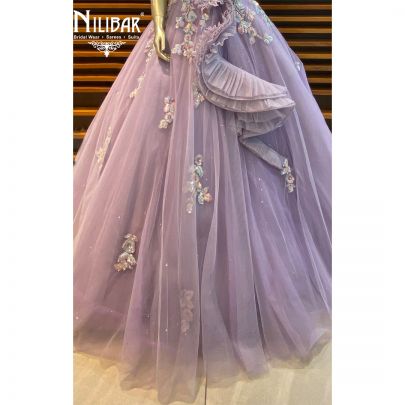 Pastel Purple Net Gown