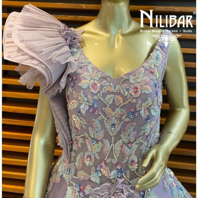 Pastel Purple Net Gown