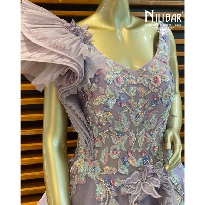 Pastel Purple Net Gown