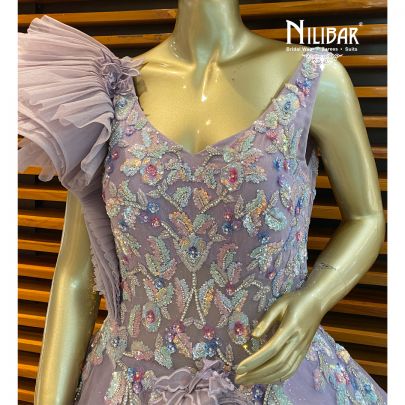 Pastel Purple Net Gown