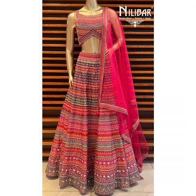 Multicolor Silk Printed Lehenga