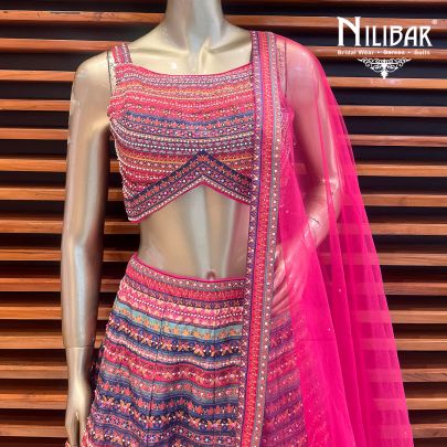Multicolor Silk Printed Lehenga
