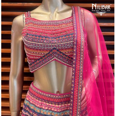 Multicolor Silk Printed Lehenga