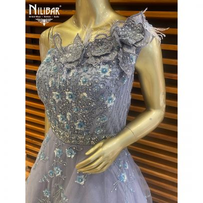Crocus Purple Net Gown