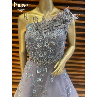 Crocus Purple Net Gown