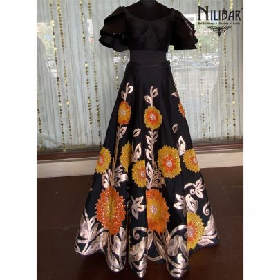Black Silk Lehenga