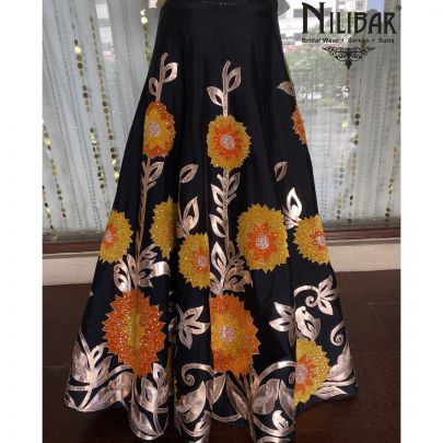 Black Silk Lehenga