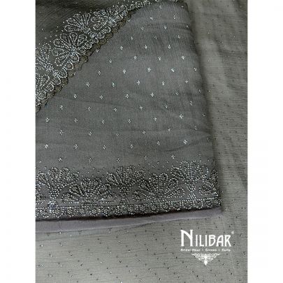 Gray Georgette Unstitched Suit