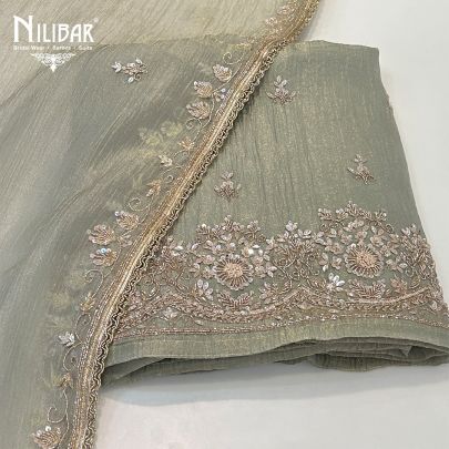 Pistachio Green Crush Tissue Unstitched Suit