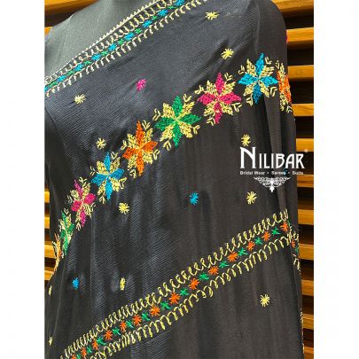 Black Chinon Phulkari