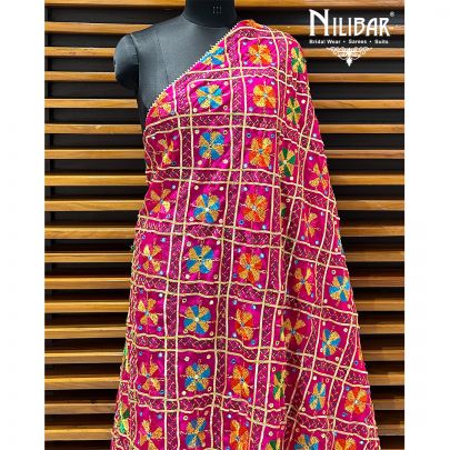 Magenta Chinon Phulkari