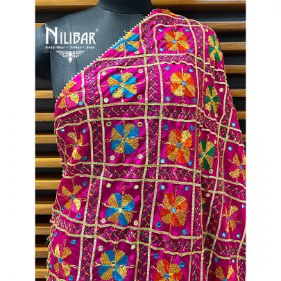 Magenta Chinon Phulkari