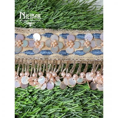 Peach Silk Embroidered Belt