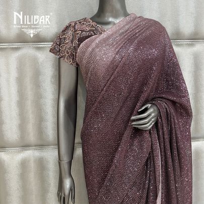 Grape Purple Net Saree