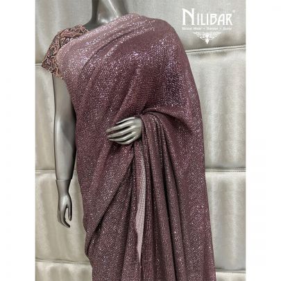 Grape Purple Net Saree