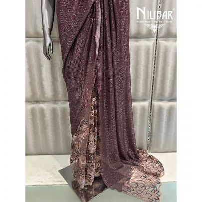Grape Purple Net Saree