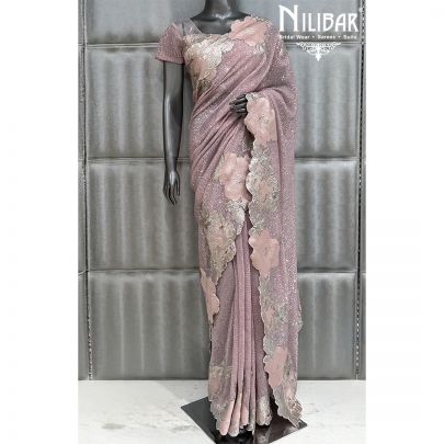 Baby Pink Net Saree